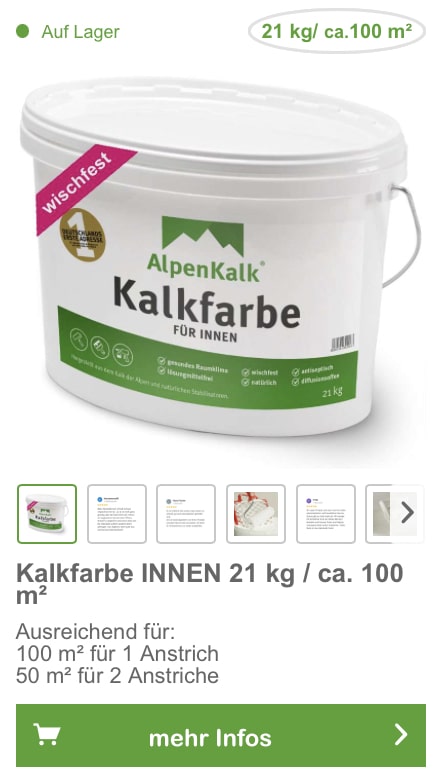 Kalkfarbe statt Sumpfkalk